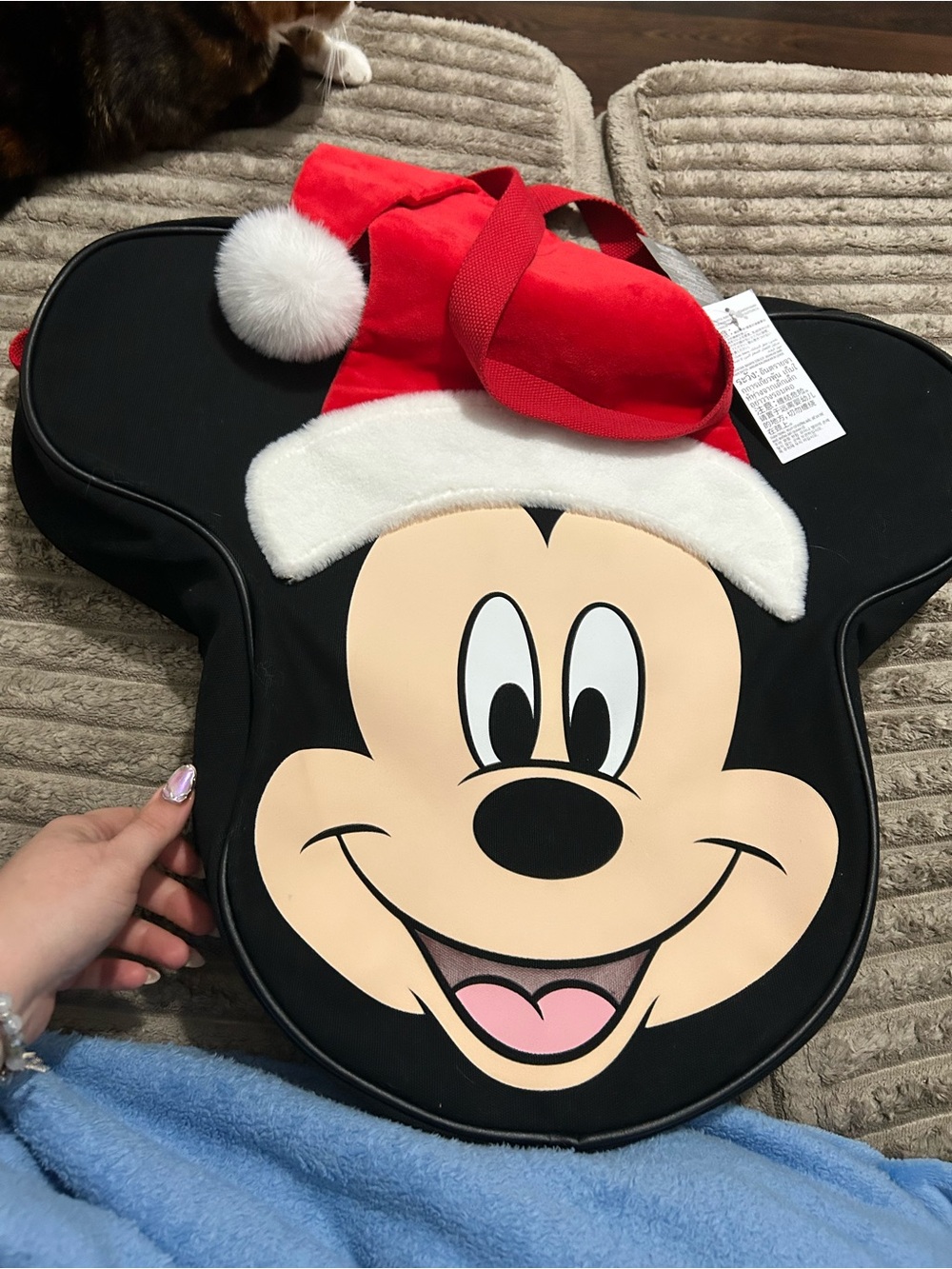 Disney Holiday Tote with Red, Black & White Mickey Accents